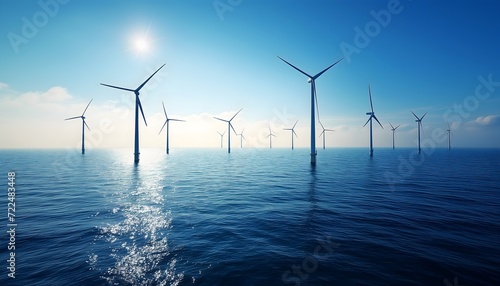 Windpark auf dem Meer (KI-/AI-generiert)