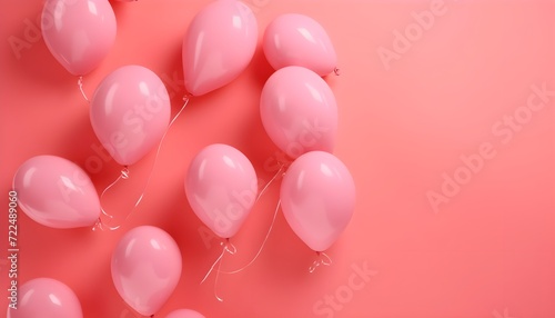 Rosa Luftballons auf rosa Hintergrund (KI-/AI-generiert)