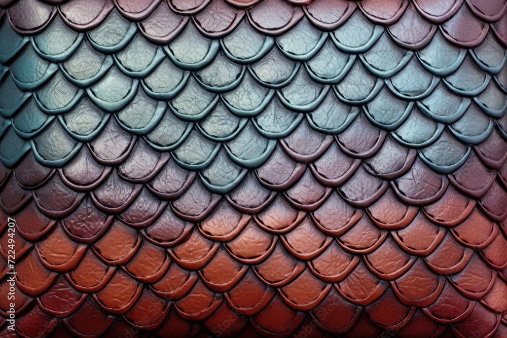 A detailed close-up of a vibrant red and blue dragon skin. Perfect for fantasy or mythical themes A detailed close-up of a vibrant red and blue dragon skin. Perfect for fantasy or mythical themes