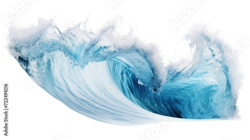 A powerful wave crashing on a pure white background. Perfect for adding energy and movement to any design