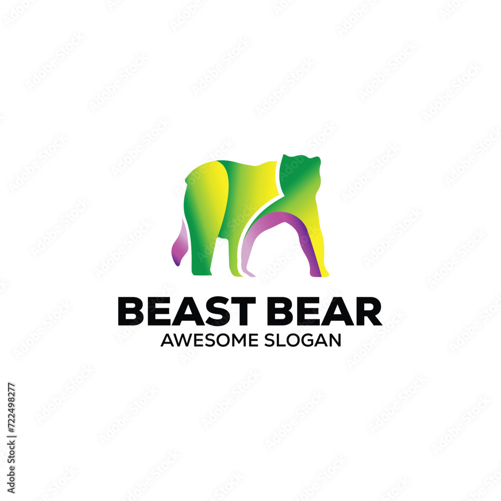 bear mascot illustration vector logo design