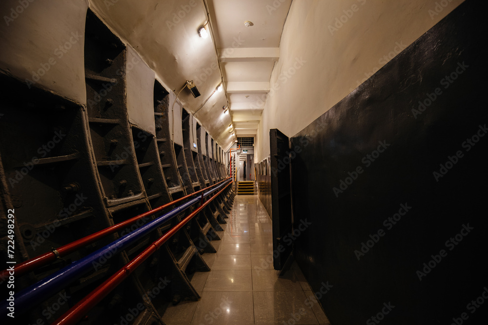 Tunnel at Bunker 42 under Moscow, anti-nuclear underground defense facility Tunnel at Bunker 42 under Moscow, anti-nuclear underground defense facility
