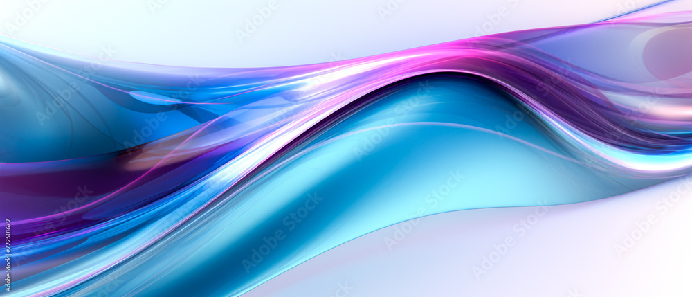 Hyper-realistic purple and blue abstract wave design with shiny/glossy style. Physically based rendering, flowing forms, light gray, and light blue hues Hyper-realistic purple and blue abstract wave design with shiny/glossy style. Physically based rendering, flowing forms, light gray, and light blue hues
