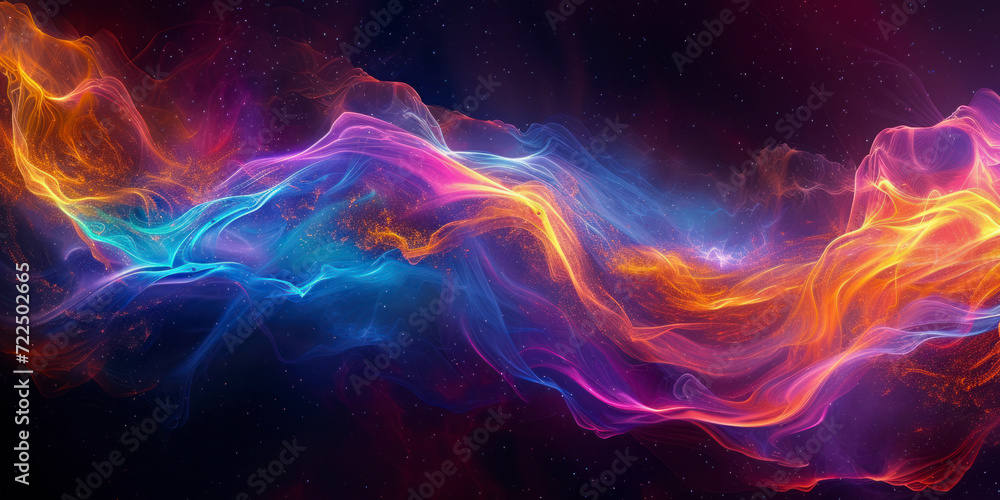 Vibrant cosmic waves, a stunning wallpaper featuring vivid waves of cosmic energy against a dark background. Vibrant cosmic waves, a stunning wallpaper featuring vivid waves of cosmic energy against a dark background.