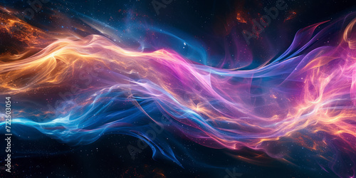 Vibrant cosmic waves, a stunning wallpaper featuring vivid waves of cosmic energy against a dark background.