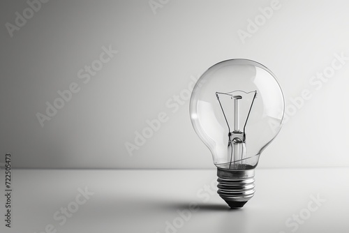 A solitary light bulb illuminates the stillness of an indoor space, casting a stark and simple beauty upon the blank canvas of white