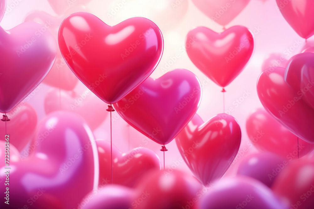 Glowing Pink Heart Balloons for Romantic Occasion