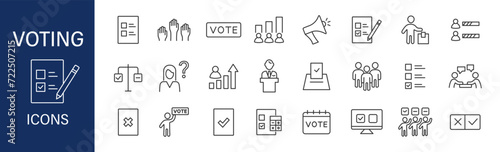 Voting icon set. Collection of icons set. Vector illustration.