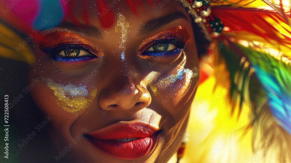 Portrait of a Woman with Cultural Face Paint Portrait of a Woman with Cultural Face Paint