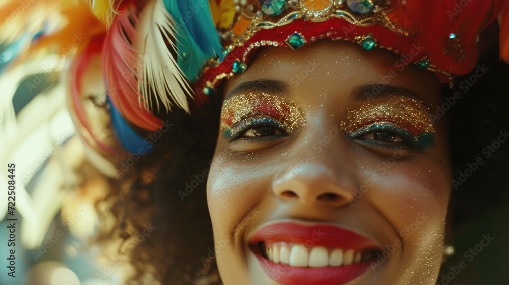 Close-Up of a Woman's Face with Traditional Makeup Close-Up of a Woman's Face with Traditional Makeup