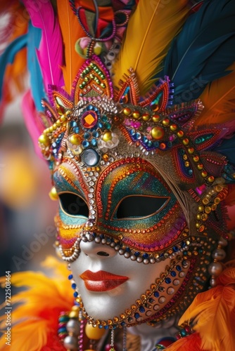 Ornate Mask Celebrating Brazilian Carnival