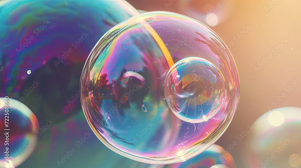 Soap bubble foam wallpaper background
