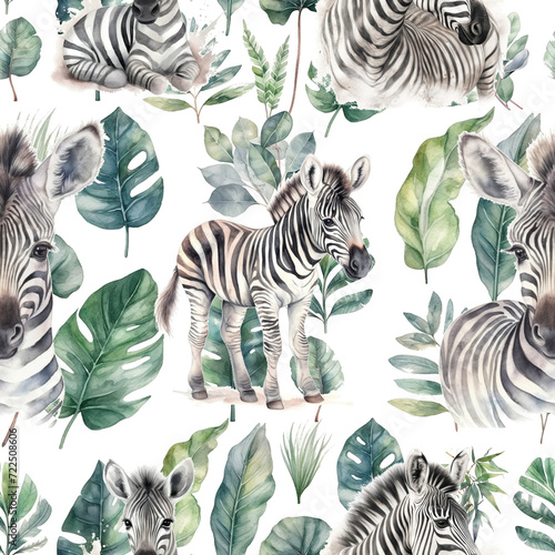 seamless pattern with zebra photo