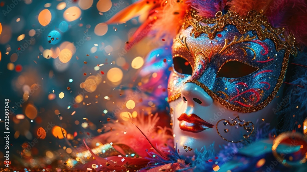 Vibrant Masquerade Mask for Carnival Celebration Vibrant Masquerade Mask for Carnival Celebration