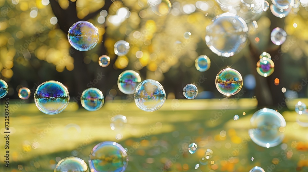 Soap bubble flying in the air in public park wallpaper background Soap bubble flying in the air in public park wallpaper background