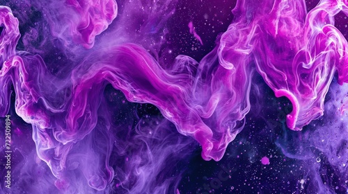  a close up of purple smoke on a black and purple background with a white dot in the middle of the image.