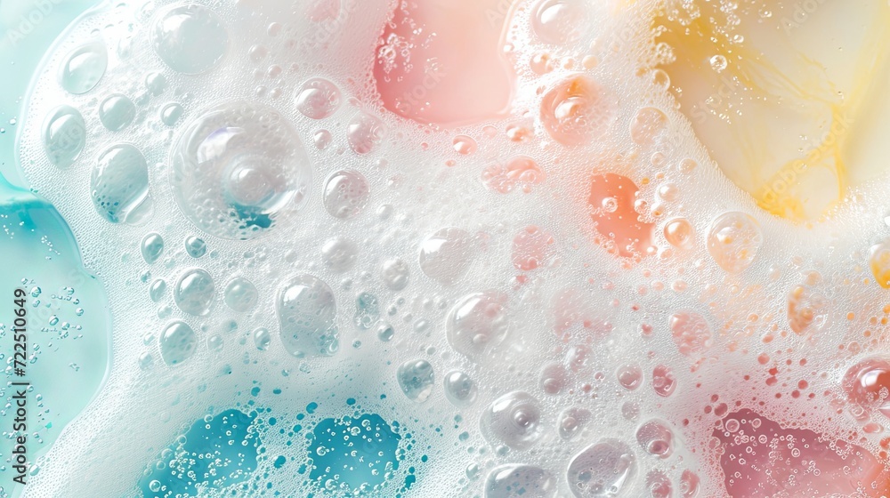 Fototapeta premium Soap foam shampoo texture bath abstract wallpaper background