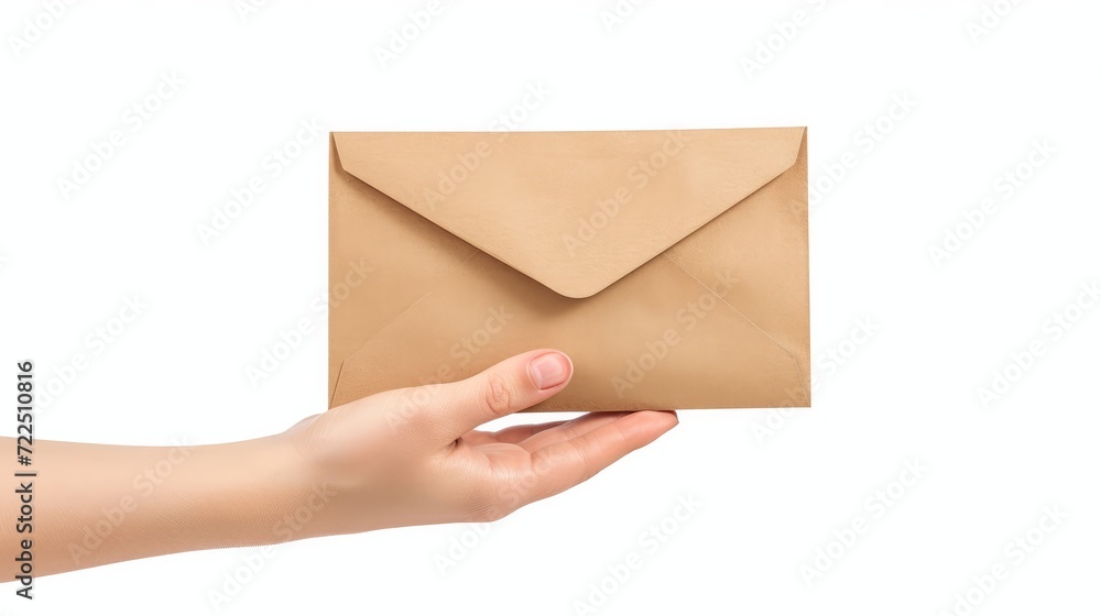 envelope in the hand isolated on white background envelope in the hand isolated on white background
