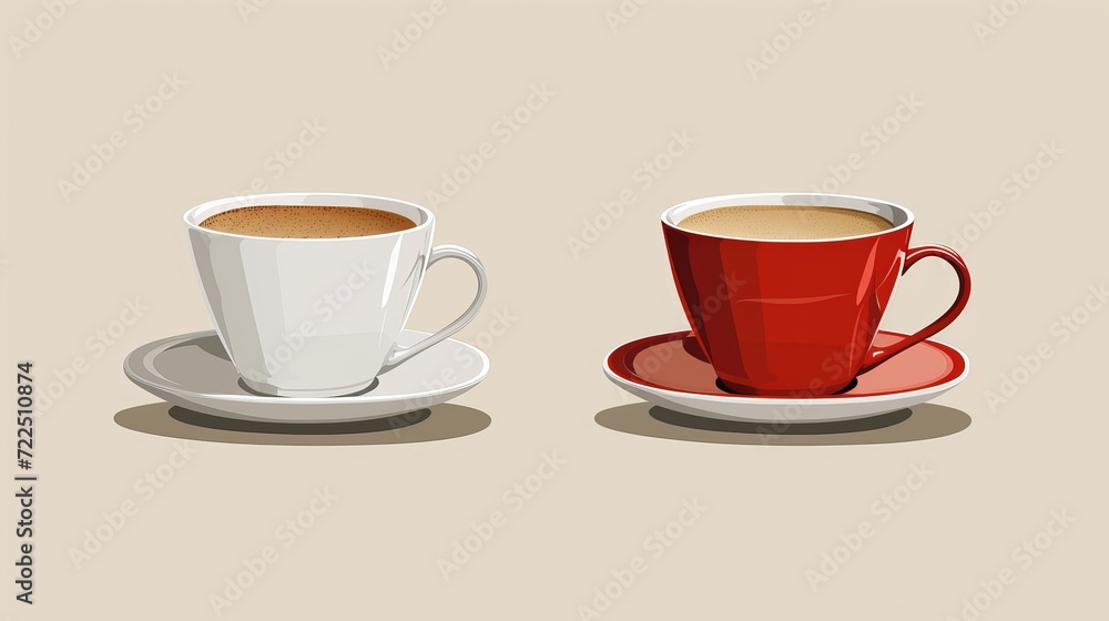 Espresso and Cappuccino coffee cups, vector design Espresso and Cappuccino coffee cups, vector design