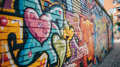 A mesmerizing graffiti wall brings vibrant energy to the urban landscape  with its bold colors and intricate designs.