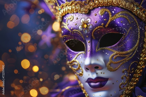 Vibrant Carnival Mask in Detailed Close-Up