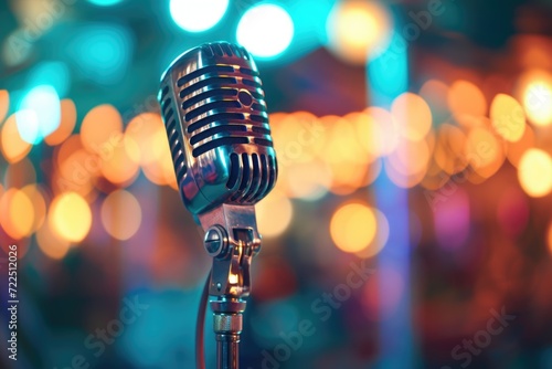  Vintage Microphone with Colorful Bokeh