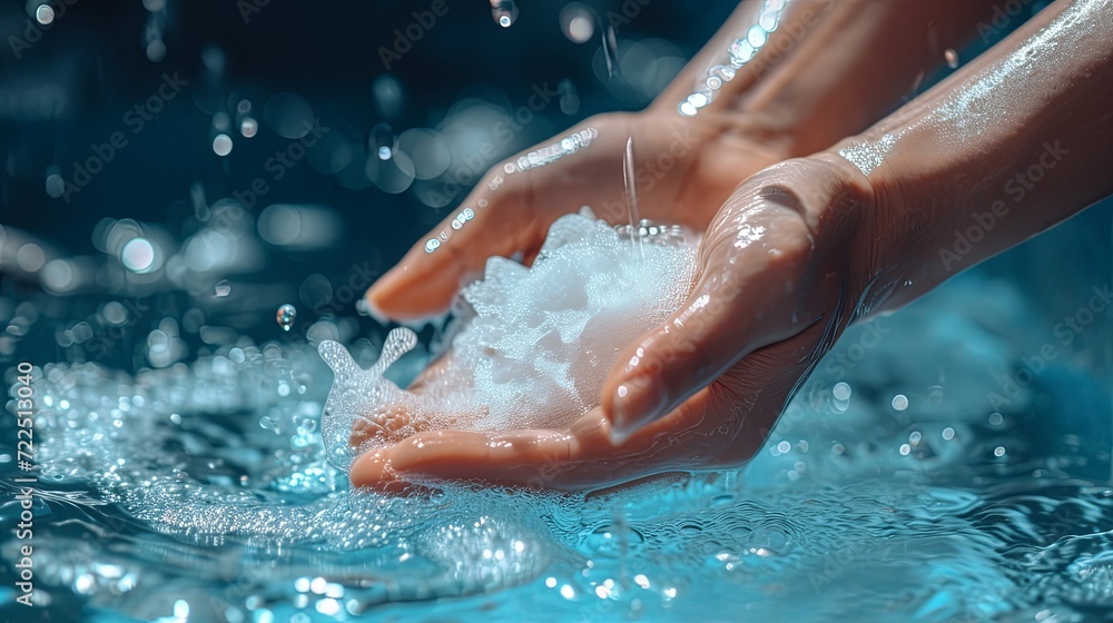 Fototapeta premium People washing hands arm wallpaper background