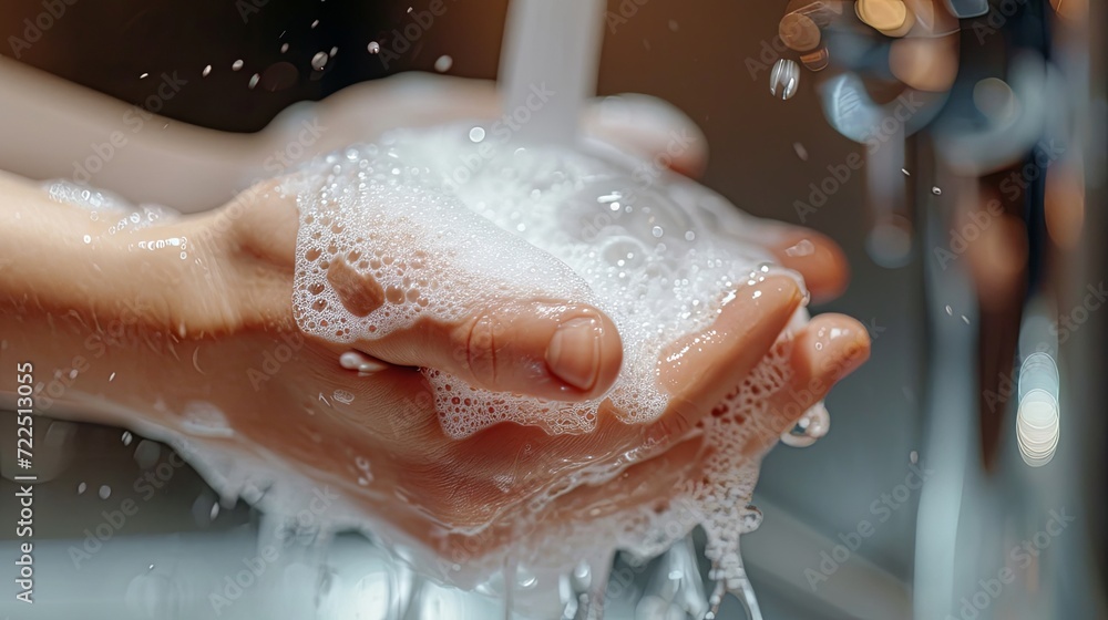 Fototapeta premium People washing hands arm wallpaper background