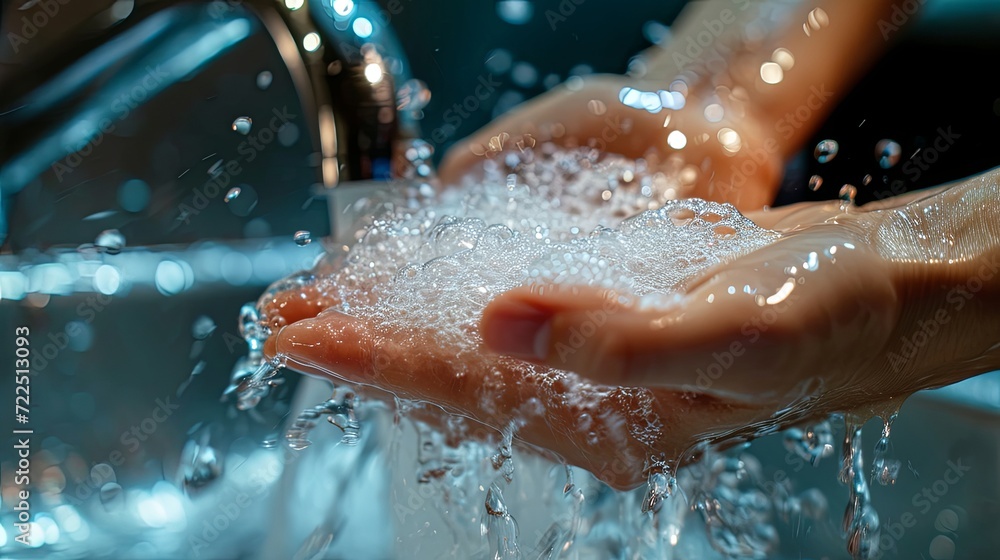 Fototapeta premium People washing hands arm wallpaper background