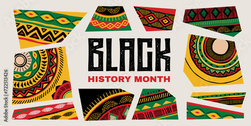Black history month design. Concept illustration  African patterns  banner  background