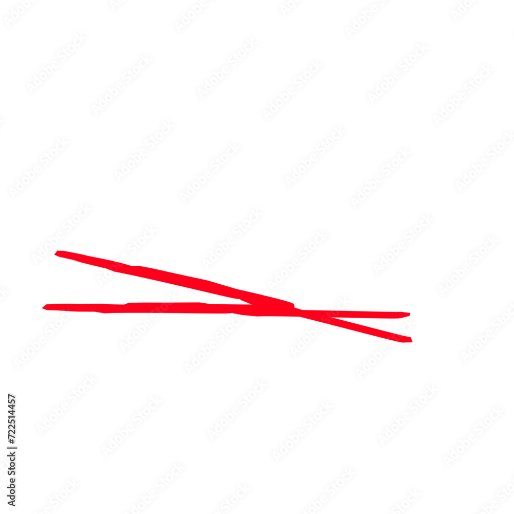 Hand drawn red pencil line Hand drawn red pencil line