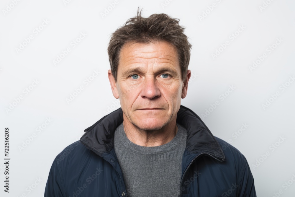 Middle-aged man with serious expression on his face. Studio shot. Middle-aged man with serious expression on his face. Studio shot.