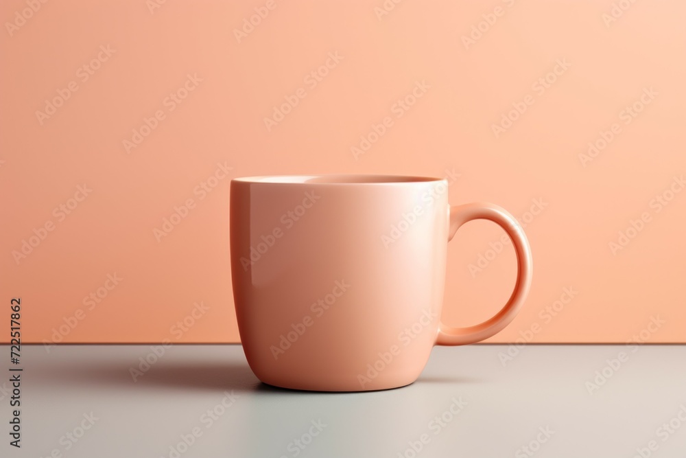 Coffee mug mockup in trendy color. Background with selective focus and copy space Coffee mug mockup in trendy color. Background with selective focus and copy space
