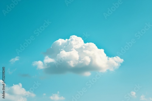 A lone white cloud drifts lazily in a sea of blue, adding a touch of ethereal beauty to the vast expanse of the daytime sky