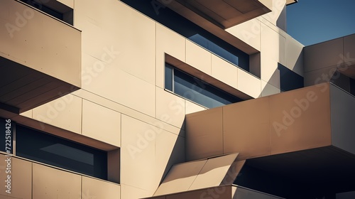 Architectural details of a modern building, creating abstract geometric compositions