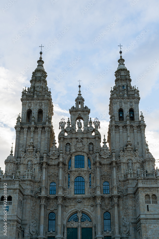 Facade of the cathedral of Santiago de Compostela, Galicia