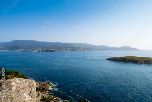 View of Baiona from a cliff in Monteferro. Nigran - Spain