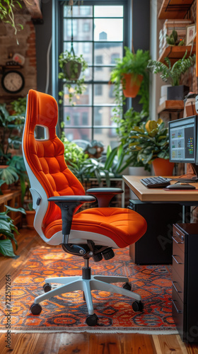Vibrant Orange and White Start-Up Style Desk