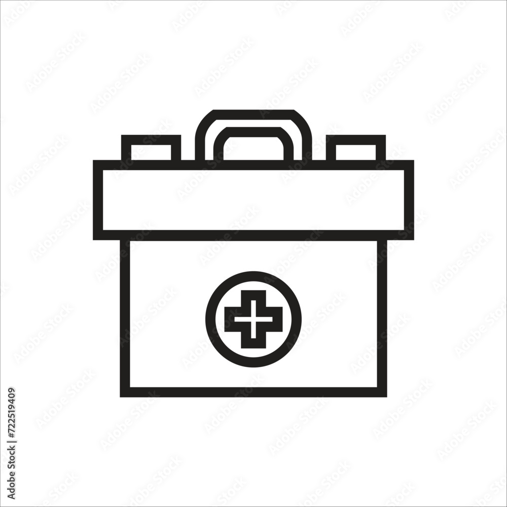 first aid box vector icon line template