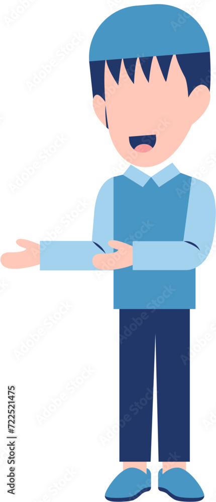 Muslim Boy With Explaining Gesture Muslim Boy With Explaining Gesture