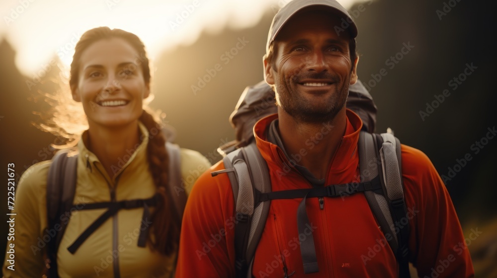 Couple in light activity as individuals or in pairs ie hiking, Nordic Walking or outdoor activities, nature, lifestyle, trek, hiking, forest, woman, active, outdoors, adventure Couple in light activity as individuals or in pairs ie hiking, Nordic Walking or outdoor activities, nature, lifestyle, trek, hiking, forest, woman, active, outdoors, adventure