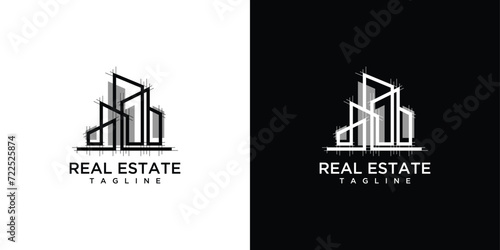 Inspiration for architectural building logo designs, building logos made with abstract lines
