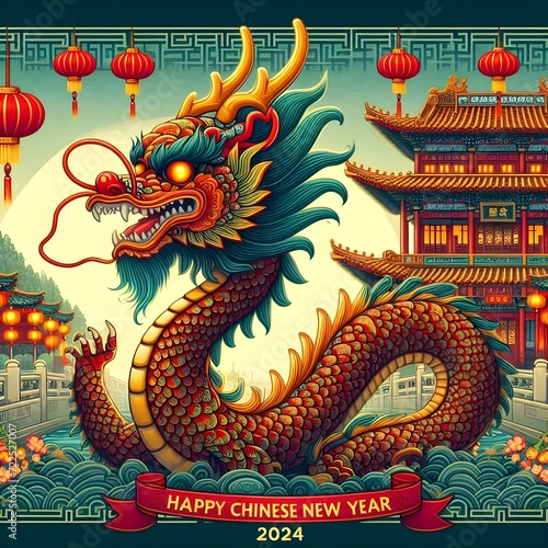 Wallpaper Mural Vibrant Chinese Dragon Dance Performance Celebrating Lunar New Year at Night Torontodigital.ca