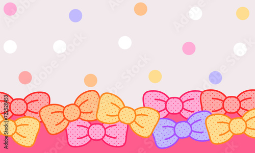 Abstract background with bows. Abstract background with cute bows. Decoration banner themed Lol surprise doll girlish style. Invitation card template