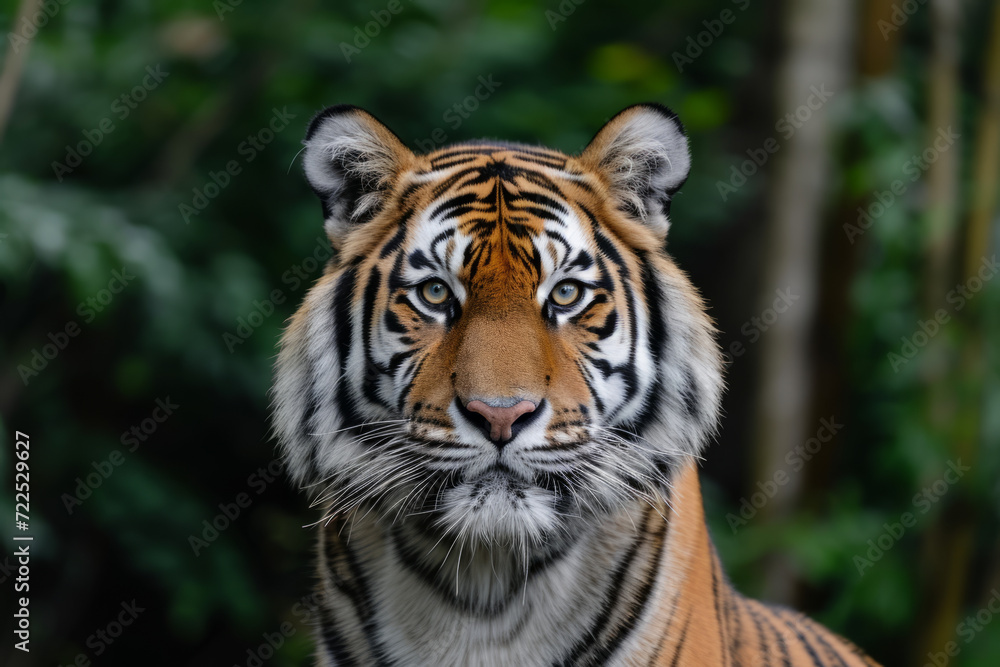 Fototapeta premium Portrait of a tiger in its natural habitat.