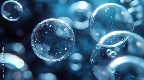 Wallpaper Mural  a group of bubbles floating on top of a blue surface with lots of bubbles floating on top of each other. Torontodigital.ca