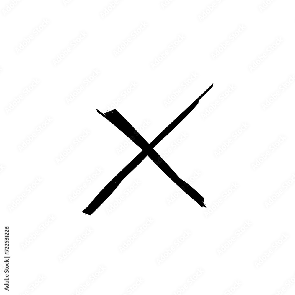 Hand drawn cross brush stroke Hand drawn cross brush stroke