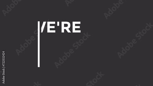 Animated text video We are Hiring, Join our team. Isolated Object on black background. Search and recruitment business concept.
