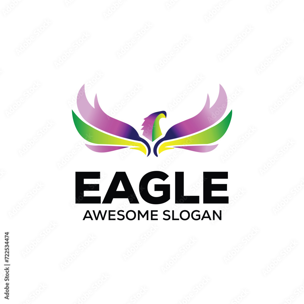Fototapeta premium Eagle head mascot illustration logo vector design