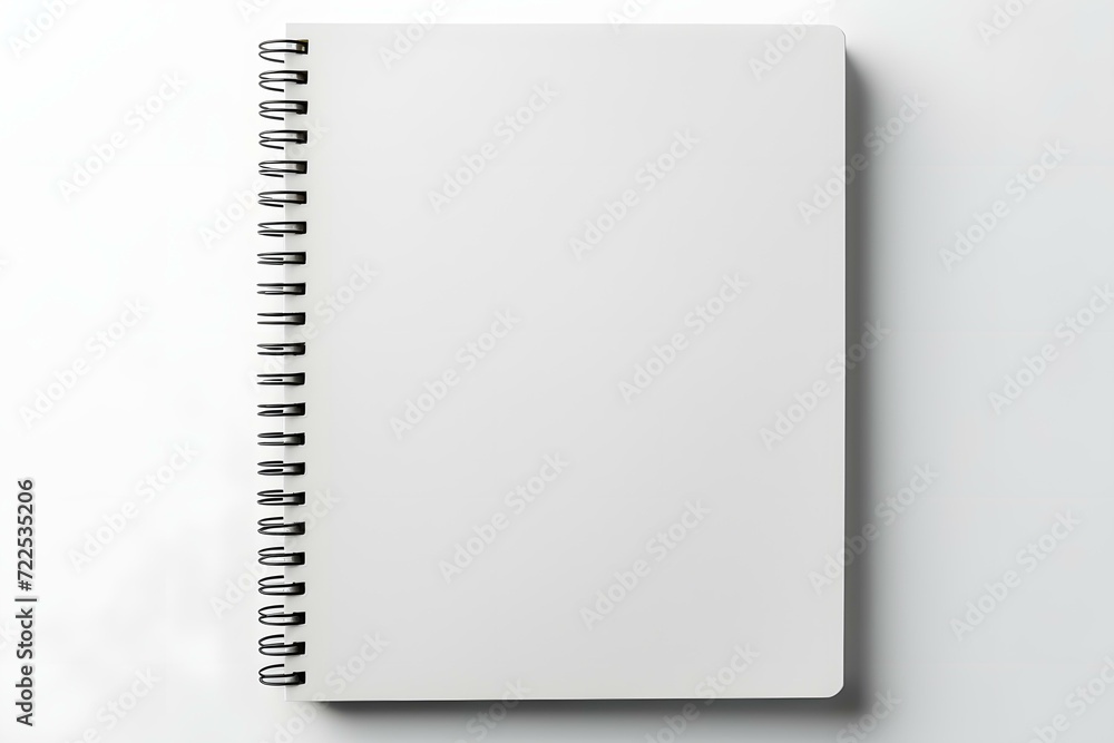 Spiral blank open notebook mockup isolated on white background. Template for design, top view Spiral blank open notebook mockup isolated on white background. Template for design, top view